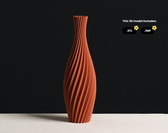 Slät spiralvas STL-fil, 3D-utskriftsmodell för vasläge 3D-utskrift