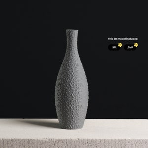 Faceted Flower Vase STL file, 3D Printer Model for Vase Mode 3D Printing
