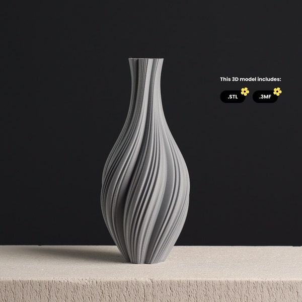 Sprout Vase STL file, 3D Print Model for Vase Mode 3D Printing
