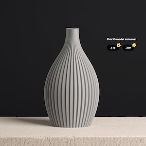Randig oval vas STL-fil, 3D-utskriftsmodell för vasläge 3D-utskrift