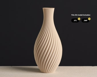 Swirl Vase STL file, 3D Model for 3D Printing in Vase Mode