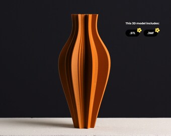 Archivo STL de jarrón curvo abstracto, modelo para impresión 3D de jarrón.