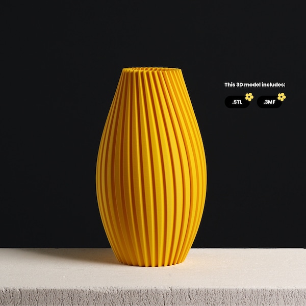 Minimalist Vase STL file, 3D Print Model for Vase Mode 3D Printing