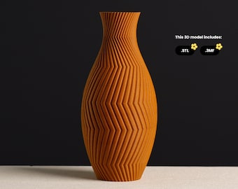 Archivo STL de jarrón en zigzag, modelo 3D para impresión 3D de jarrón