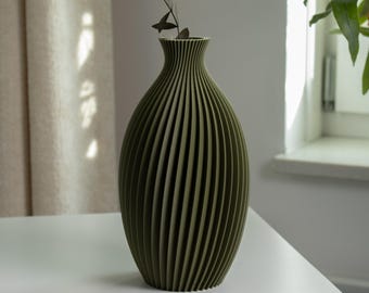 Modern spiralvas SIMONE STL-fil, 3D-utskriftsmodell för vasläge 3D-utskrift