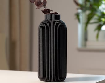 Vaas LÉNA - Moderne geribbelde vaas - STL-afdrukbestand voor 3D-printen