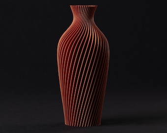 Bordvas med spiralräfflad textur STL-fil, 3D-utskriftsmodell för vasläge 3D-utskrift