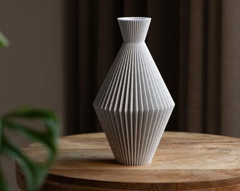 Vaas TSUYA - modern geometrisch ontwerp met diepe groeven - STL-afdrukbestand voor 3D-printen