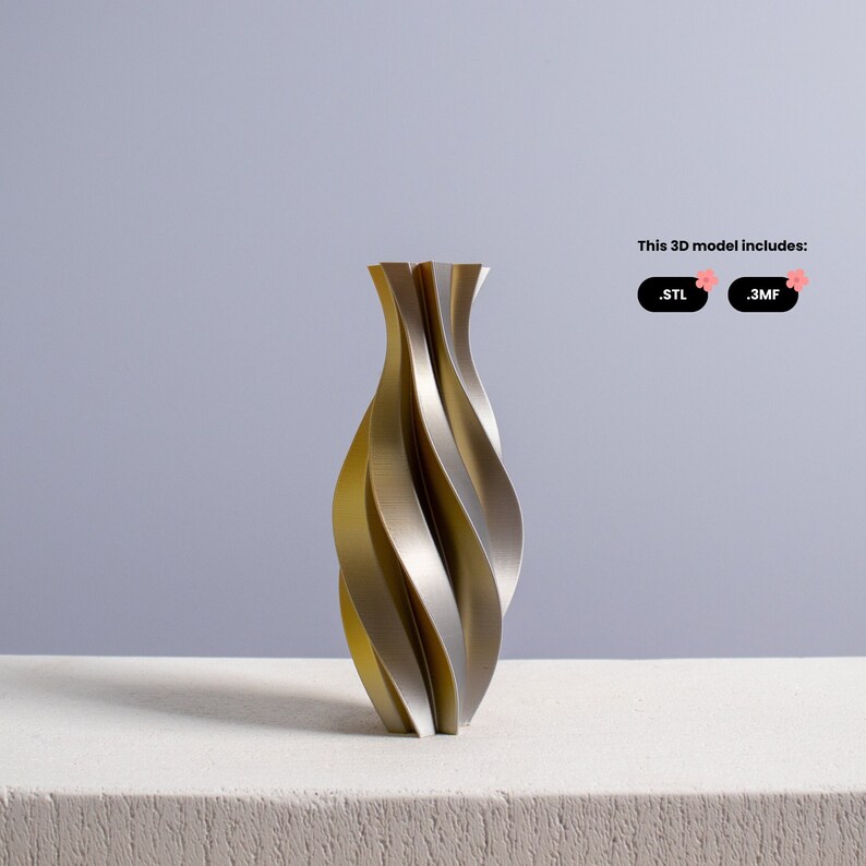 Spiral Vase STL File 3D Print Model for Vase Mode 3D Printing Etsy