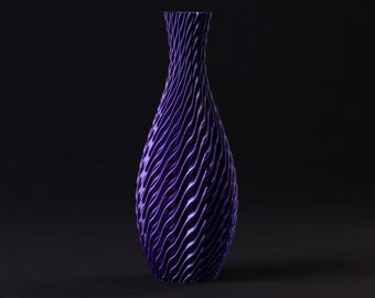 Snygg spiralvas med vågig textur (STL-fil), 3D-utskriftsmodell för vasläge 3D-utskrift