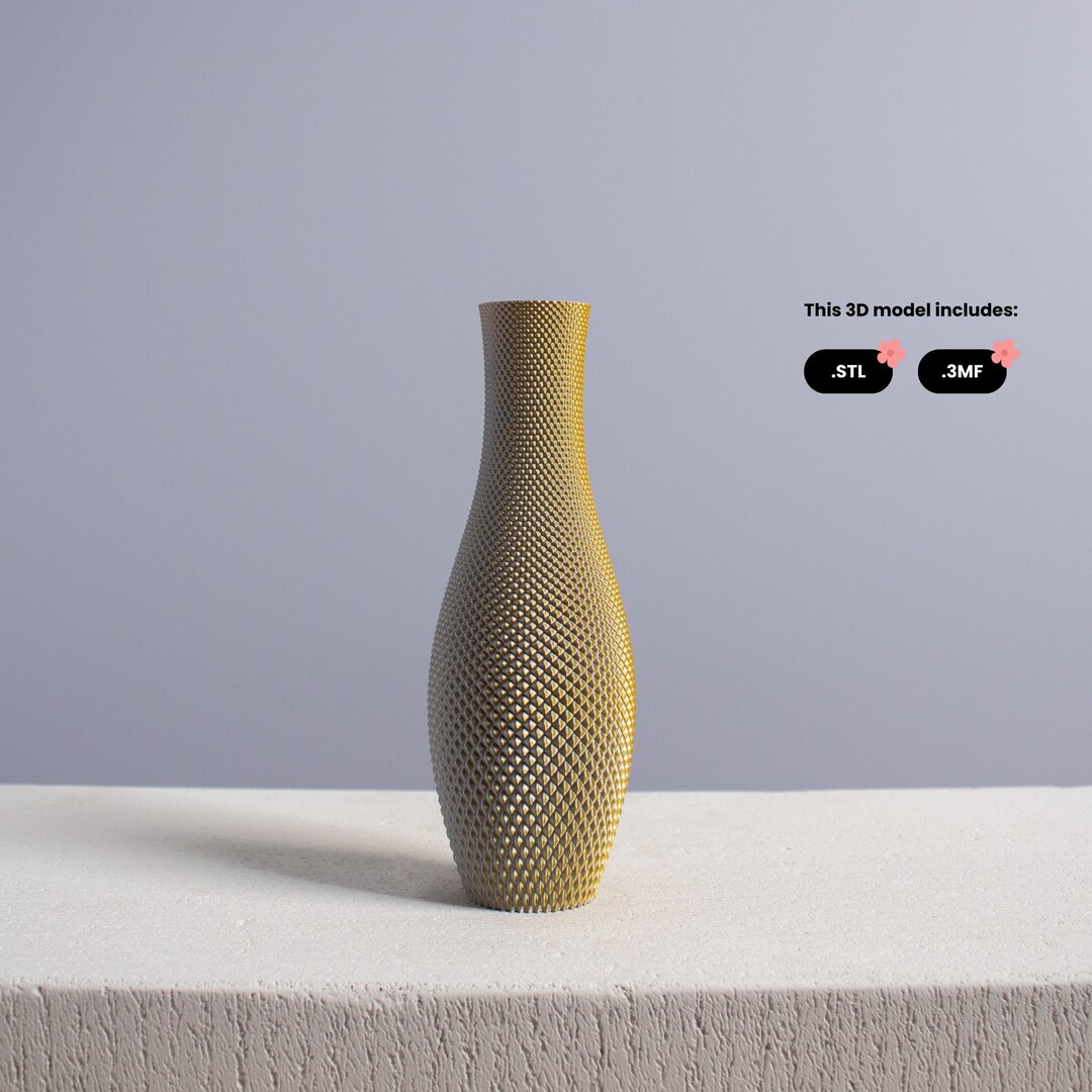 Bouquet Flower Vase STL File, 3D Print File for Vase Mode 3D Printing