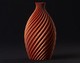 Oval vas med modern spiralstruktur STL-fil, 3D-utskriftsmodell för vasläge 3D-utskrift