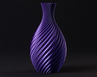 Elegant spiralvas med djupt ribbat mönster STL-fil, 3D-utskriftsmodell för vasläge 3D-utskrift