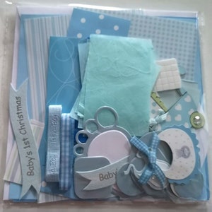 Kit para hacer tarjetas de bebé niño azul de 6 x 6