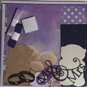 Kit de fabrication de cartes pour mariage Forever Friends 6 x 6 mauves