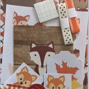 Kit para hacer tarjetas otoñales en color marrón y naranja, tamaño A6