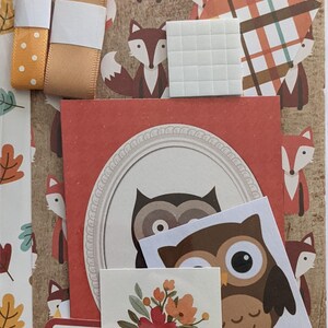 Kit para hacer tarjetas otoñales en color marrón y naranja, tamaño A6