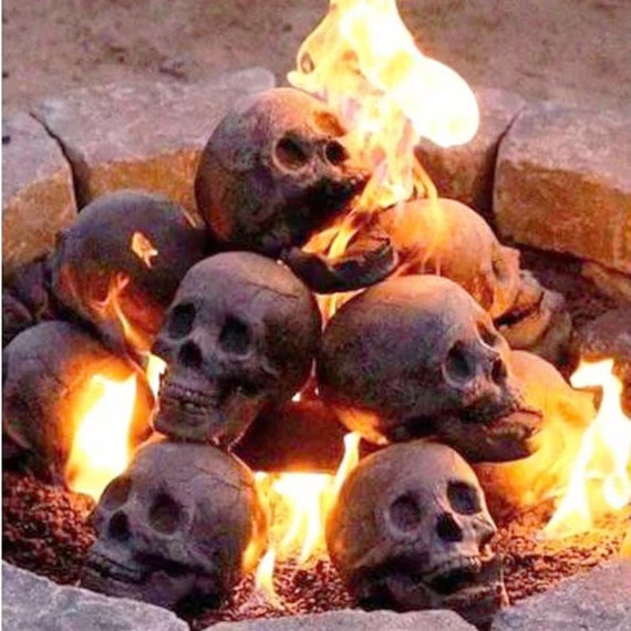 Reusable Halloween Firepit Skull Fire Logs Mutilated Human - Etsy