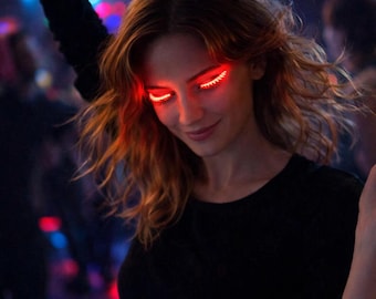 Wimpern Neon-LED, Party Wimpern, Party Zubehör, leuchtende Wimpern, bunte Wimpern, Streifen-Wimpern, Festival Make-up Zubehör, leuchtende Wimpern