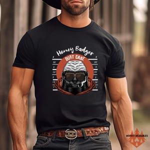 Funny Honey Badger T-Shirt: Sarcastic Retro Graphic Tee - Comfort Colors 1717