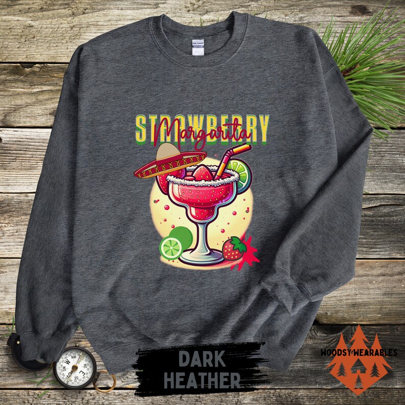 Strawberry Margarita Sweatshirt, Margarita Sweatshirts, on the Rocks