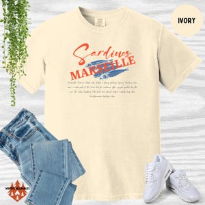 Marseille Sardines Tee, French Coastal Heritage T-Shirt, Mediterranean Seafood Lover Shirt, Comfort Colors 1717