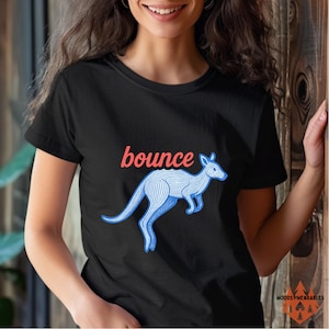 Bounce Kangaroo Shirt, Vintage Aussie Wildlife Tee, Energetic Animal Graphic, Unique Gift for Nature Lover, Cute Kangaroo Art Top