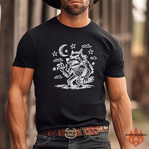 Funny Werewolf T-Shirt: Spooky Halloween Horror Punk Tee
