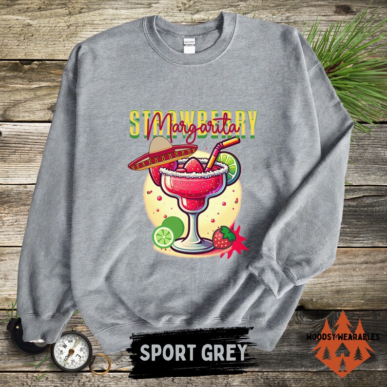 Strawberry Margarita Sweatshirt, Margarita Sweatshirts, on the Rocks