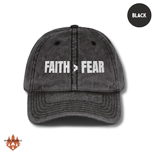 Faith Over Fear Embroidered Dad Hat: Christian Distressed Cap