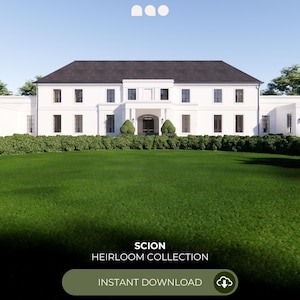 Modern Frans landelijk ontwerp en plattegronden | Ontwerp met 2 verdiepingen, 6 slaapkamers en 6,5 badkamers | PDF | Direct downloaden | Scion uit de Heirloom-collectie