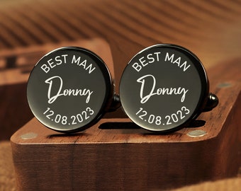 Personalized Engraved Cufflinks, Wedding Role Cufflinks, Personalised Cufflinks, Best Man Groomsman Cufflinks, Best Man Gifts, Gift For Dad