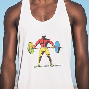 Geometric Deadlift Tank Top: Pop Art Exercise Shirt