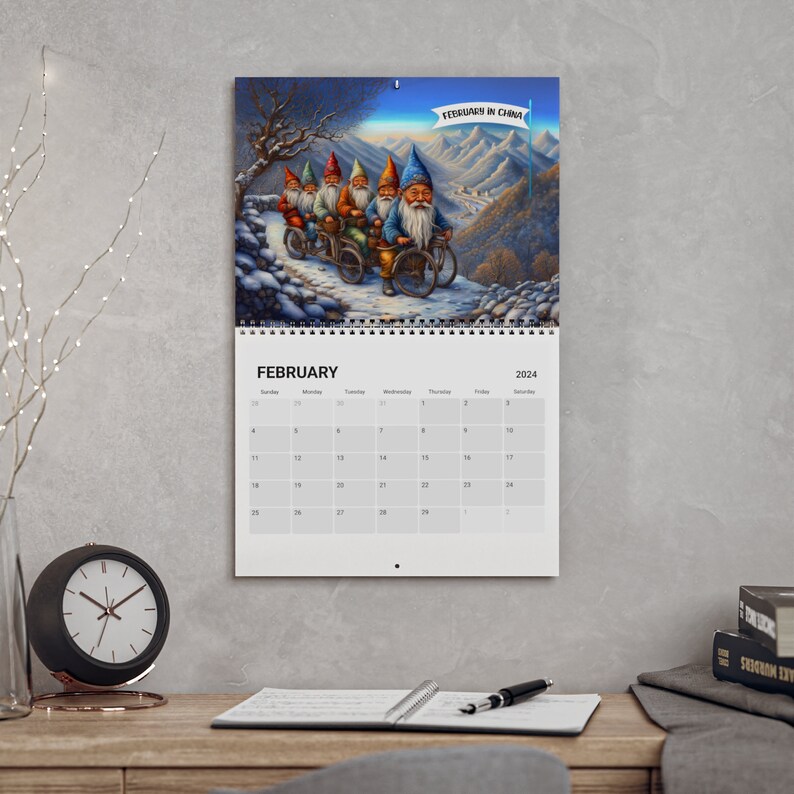 2024 Calendar Gnomes Around the World Unique AI Art Generated Art