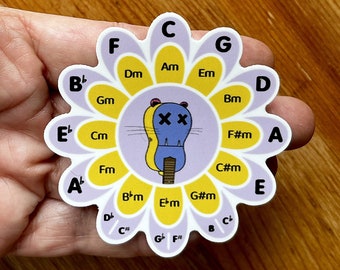 Flower Power Circle of Fifths Ukulele Music Theory Sticker