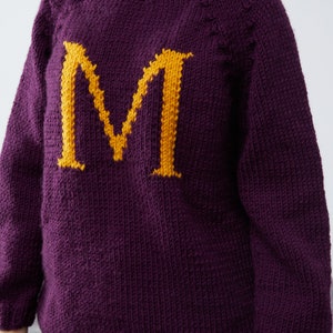 Handmade Personalized Sweater Replica Wool Pullover Christmas Monogram Jumper Letter Magic Gift for him her image 9