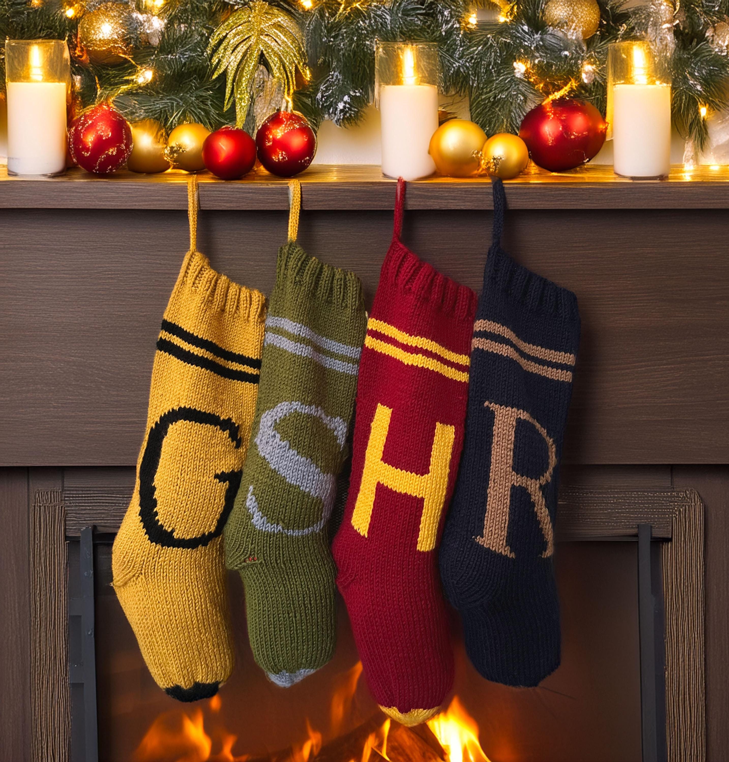 Monogram Weasley Christmas Stocking Cover Letter Stocking Magic Gift Handmade Custom Handmade Stocking Christmas for him her