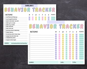 Behavior Reward Chart for Kids | Printable, Editable, Digital PDF ...