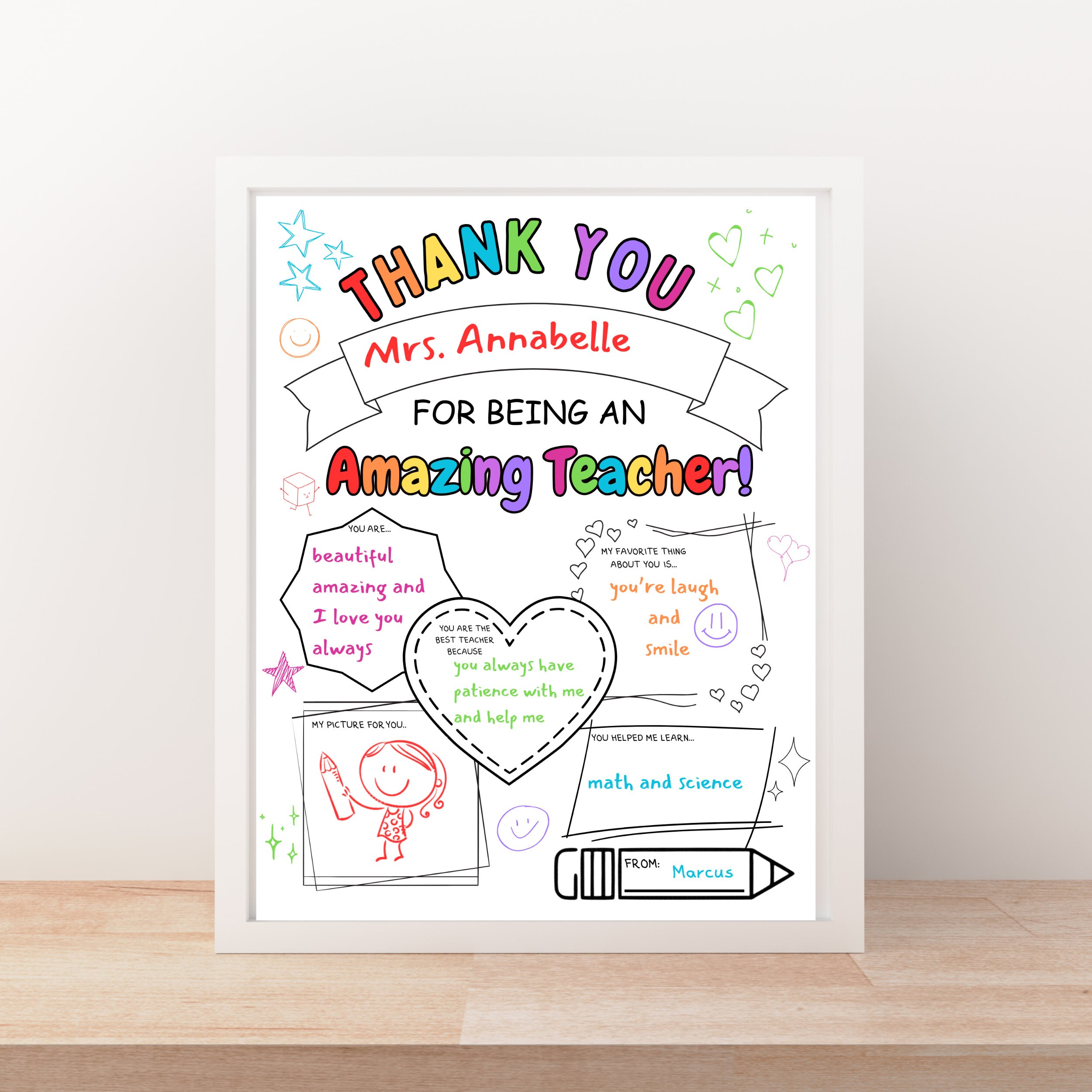 Teacher Appreciation Printable Teacher Appreciation Week Gift Thank You ...