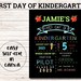 Back to School Editable Colorful First Day of School Chalkboard Sign ...