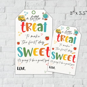 Back To School Gift Tags, Printable First Day of School Treat Bag Tag, Teacher Back to School, Teacher Thank You Gift Tags, Preschool