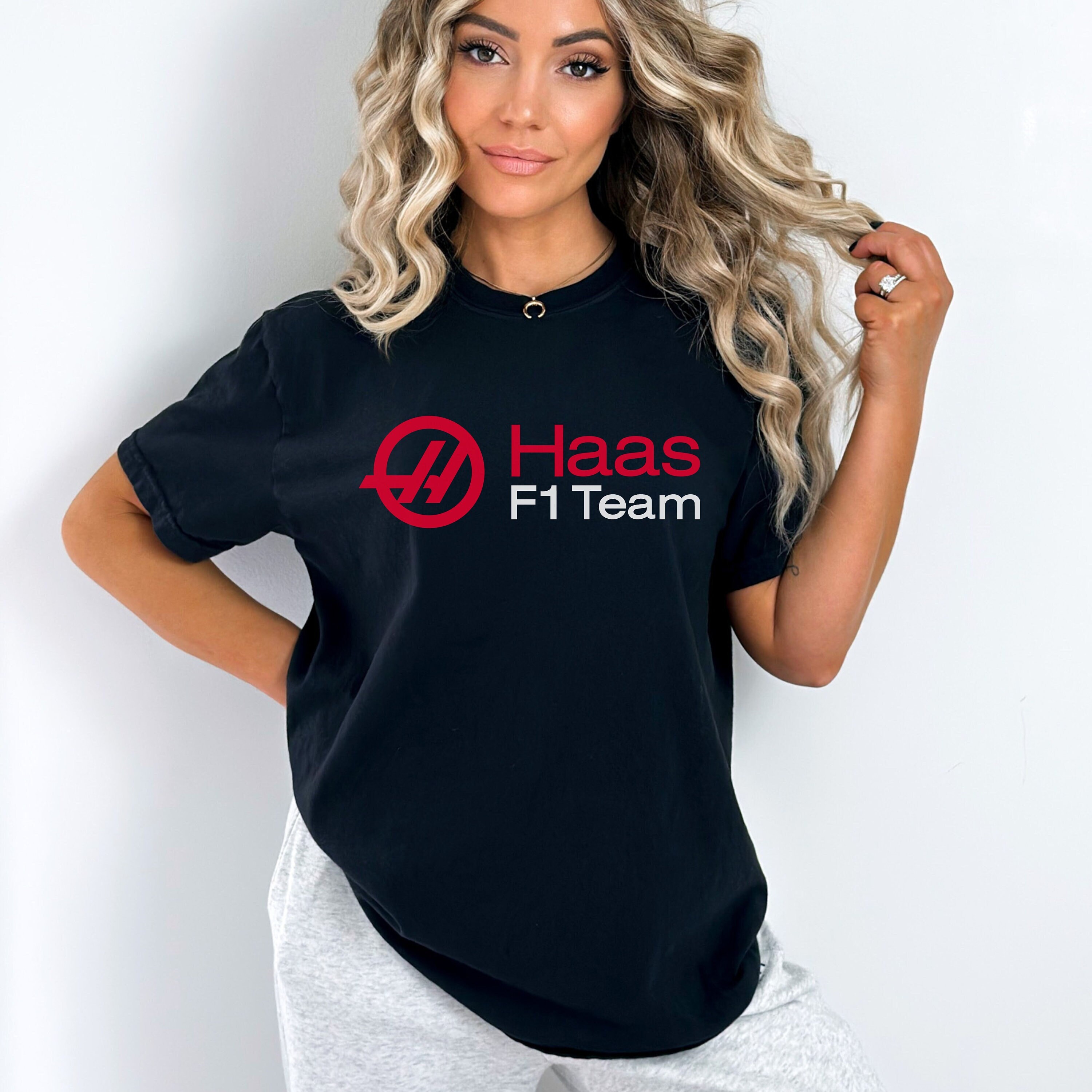 Haas F1 Team Logo Custom Name Hoodie And Pants For Racing Car Fans -  Banantees