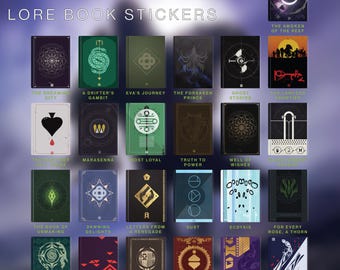 Destiny Forsaken Lore Book Stickers
