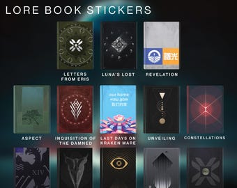 Destiny Shadowkeep Lore Book Stickers