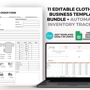 Tshirt Order Form Editable, Small Business T-shirt Order Form, T shirts Order Form Template Canva, Order Tracker, Washing Instructions