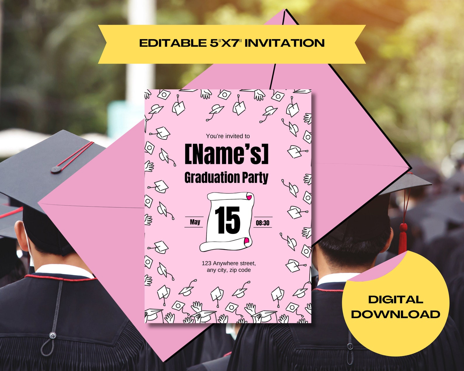 Grade R Gradution Invite Virtual Graduation Invite Graduation Dinner Invite Graduation Invite ...