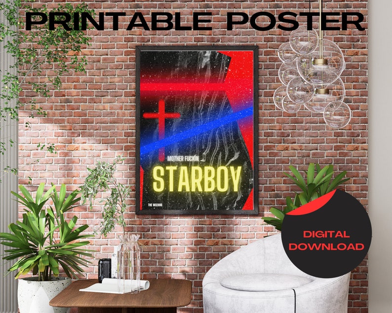 Starboy Weeknd Music Poster, the Weeknd Lyric Poster, Gift for the ...