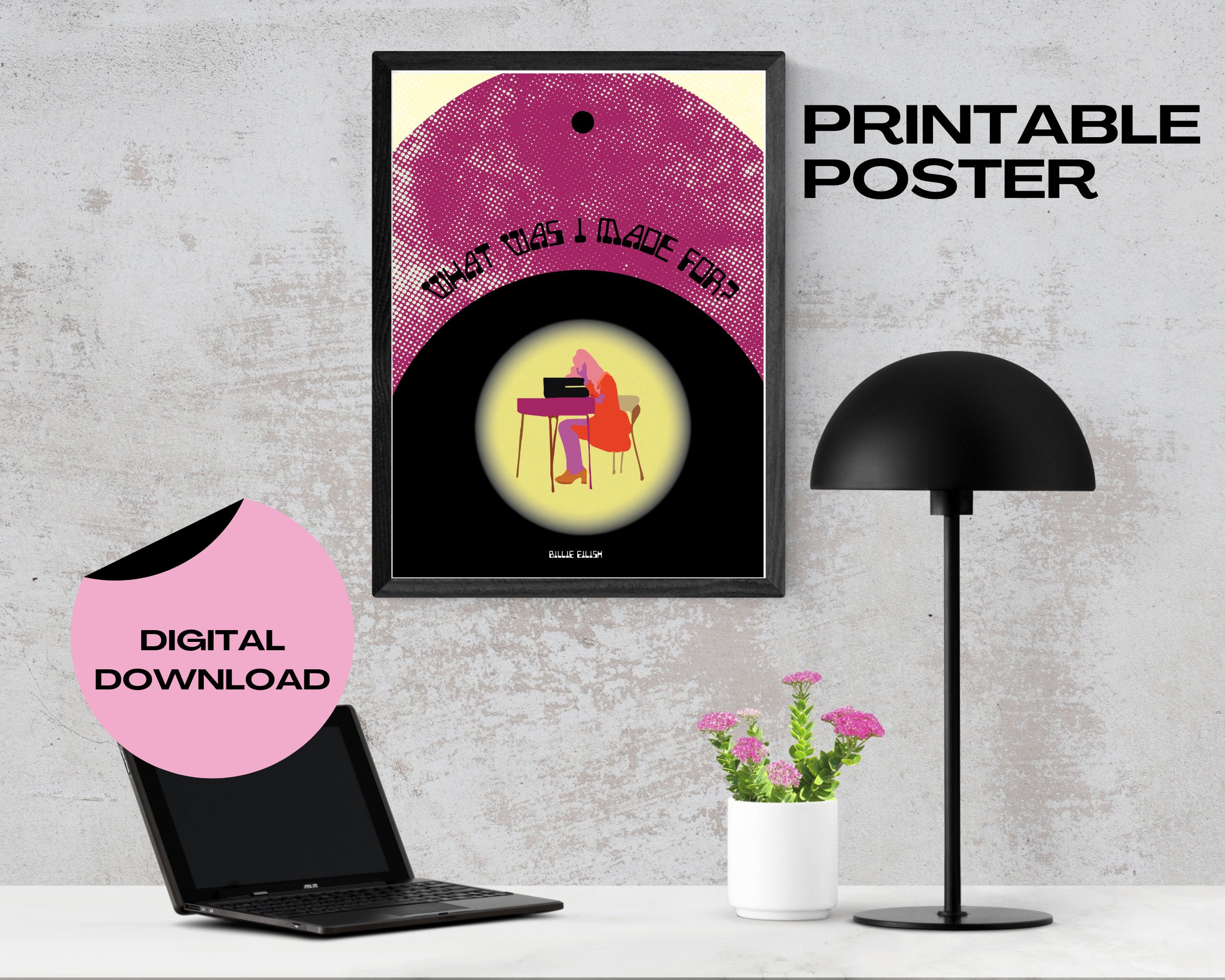 Billie Eilish What Was I Made for Poster, Billie Eilish Lyric Poster