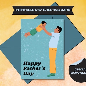 Happy Father's Day Printable Card, Digital Download Fathers Day Card ...