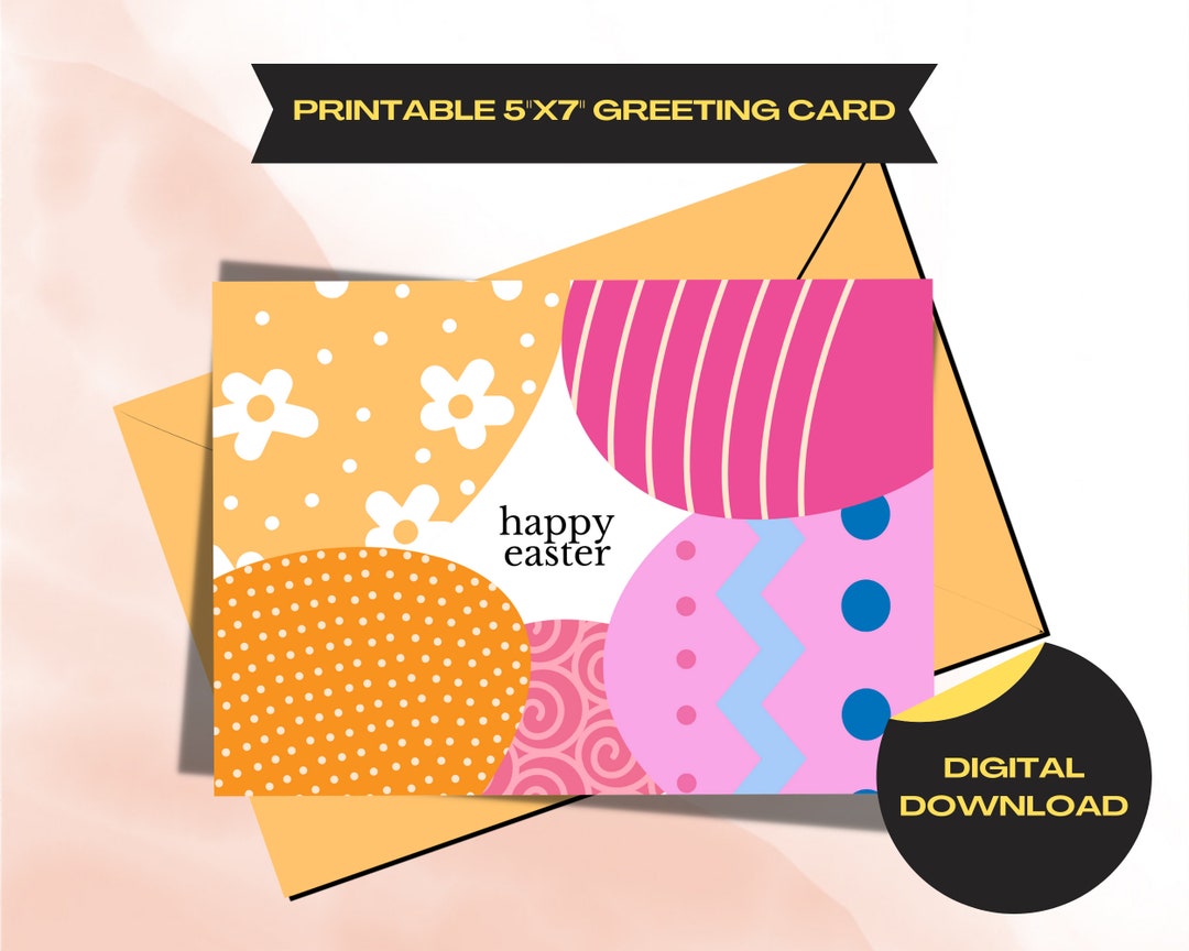 Happy Easter Egg Frame Printable Card, Digital Download Card With ...
